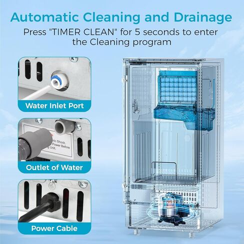 COWSAR Commercial Cube Ice Maker, Freestanding Ice Machine, 80lbs/24H, 40 Ice Cubes/Cycle, Reversible Door, 24H Timer & Self-Cleaning, Under Counter Ice Cube Machine for Bar/Cafe/Home in Saudi Arabia