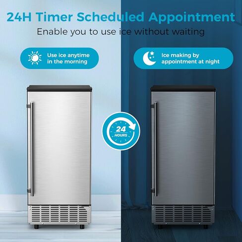 COWSAR Commercial Cube Ice Maker, Freestanding Ice Machine, 80lbs/24H, 40 Ice Cubes/Cycle, Reversible Door, 24H Timer & Self-Cleaning, Under Counter Ice Cube Machine for Bar/Cafe/Home in Saudi Arabia