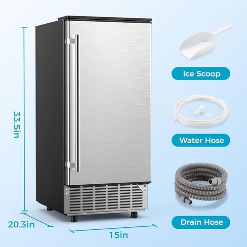 COWSAR Commercial Cube Ice Maker, Freestanding Ice Machine, 80lbs/24H, 40 Ice Cubes/Cycle, Reversible Door, 24H Timer & Self-Cleaning, Under Counter Ice Cube Machine for Bar/Cafe/Home in Saudi Arabia
