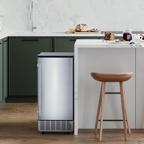 COWSAR Commercial Cube Ice Maker, Freestanding Ice Machine, 80lbs/24H, 40 Ice Cubes/Cycle, Reversible Door, 24H Timer & Self-Cleaning, Under Counter Ice Cube Machine for Bar/Cafe/Home in Saudi Arabia