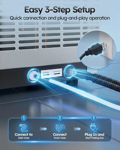 صانع ثلج تجاري، 100 رطل/24 ساعة مع تخزين ثلج 33 رطلًا تحت آلة صنع الثلج، صانع ثلج قائم بذاته من الفولاذ المقاوم للصدأ للتنظيف الذاتي للبار/المقهى/المطعم in Kuwait