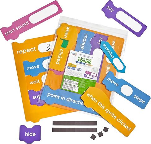 Hand2Mind Scratch Block Coving Coding Activity ، تعلم الرمز ، علوم الكمبيوتر وبرمجة الأطفال ، أنشطة STEM ، الفصل الدراسي STEM ، الترميز للأطفال من 8 إلى 12 عامًا ، مستلزمات مدرس العلوم in Kuwait