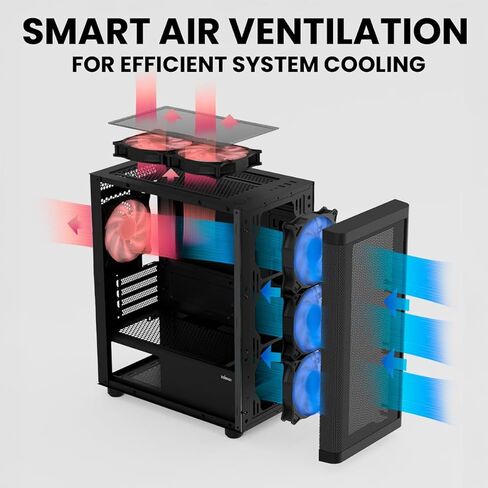 حافظة كمبيوتر الألعاب Zalman M4 ARGB - 4 مراوح RGB قابلة للتحكم مقاس 120 مم مثبتة مسبقًا - لوحة جانبية من الزجاج المقوى بباب متأرجح - برج صغير (Micro ATX، Mini-ITX)، أسود in Kuwait