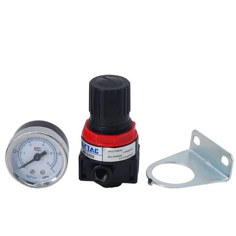 AR2000 G1/4 منظم ضغط الهواء الصغير صمام تخفيض هوائي قابل للتعديل مع مقياس للضاغط AR1500 BR3000 BR4000 10bar (10 مم 4 قطعة) in Kuwait