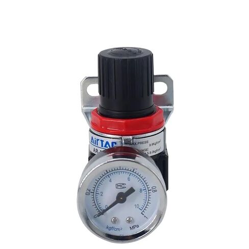 AR2000 G1/4 منظم ضغط الهواء الصغير صمام تخفيض هوائي قابل للتعديل مع مقياس للضاغط AR1500 BR3000 BR4000 10bar (10 مم 4 قطعة) in Kuwait