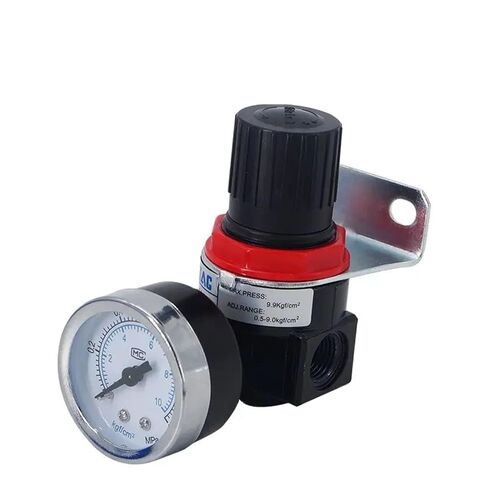 AR2000 G1/4 منظم ضغط الهواء الصغير صمام تخفيض هوائي قابل للتعديل مع مقياس للضاغط AR1500 BR3000 BR4000 10bar (10 مم 4 قطعة) in Kuwait