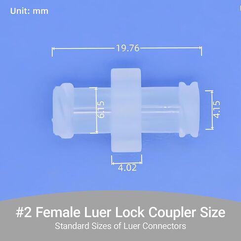 سلسلة تركيبات Luer Lock (100 حزمة)، ملفوفة بشكل فردي - J560M PP عالي الأداء - موصلات وأغطية حقنة مضادة للانزلاق للاستخدام المختبري والصناعي (مقرنة - أنثى إلى أنثى) in Kuwait