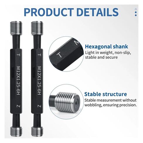 1PCS Metric Standard Thread Pass and Stop Gauge 6H M2-M12(M3X0.5 6H) in Saudi Arabia