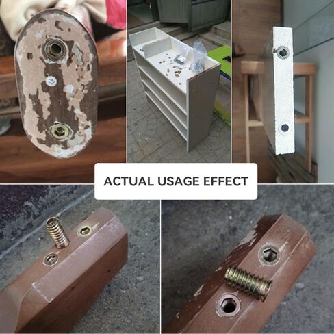 34 مجموعة 1/4-20 × 3/4 بوصة حشوات خشبية ملولبة مع براغي 1/4-20 × 19/32 بوصة صواميل أثاث محرك سداسي مطلي بالزنك من الفولاذ الكربوني تتضمن مفتاحين سداسيين لسهولة التركيب (M4 وM6) in Kuwait