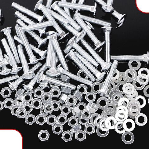 طقم استبدال شرائح المقعد 50 قطعة - مجموعة الأجهزة المجلفنة M6x35mm للمقاعد ذات الإطار المعدني - تناسب شرائح الخشب مقاس 17 مم - 21 مم بما في ذلك البلوط الريفي in Kuwait