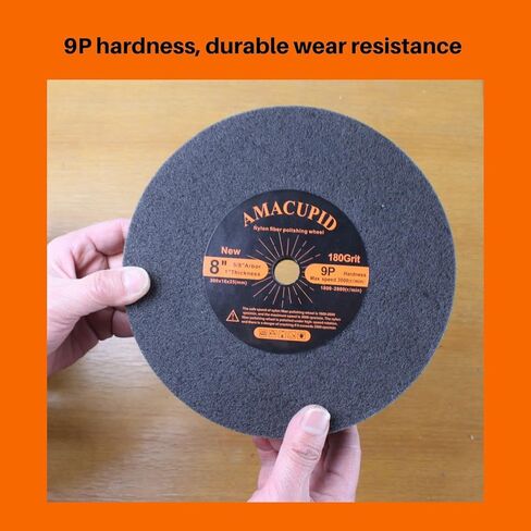 عجلة تلميع من ألياف النايلون مقاس 8 بوصة صلابة 9P 3 قطع. لآلة تلميع طاحونة مقاعد البدلاء. مادة كاشطة من كربيد السيليكون. تلميع الفولاذ المقاوم للصدأ، إلخ. أربور 5/8 بوصة، 180 حبيبة in Kuwait