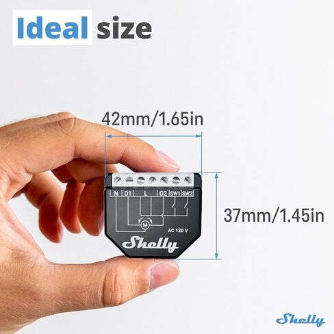 Shelly Wave Shutter US UL | Z-Wave Shutter Controller with Power Metering | Home Automation | Z-Wave Repeater | High Compatibility | Easy Installation | iOS Android App in Kuwait