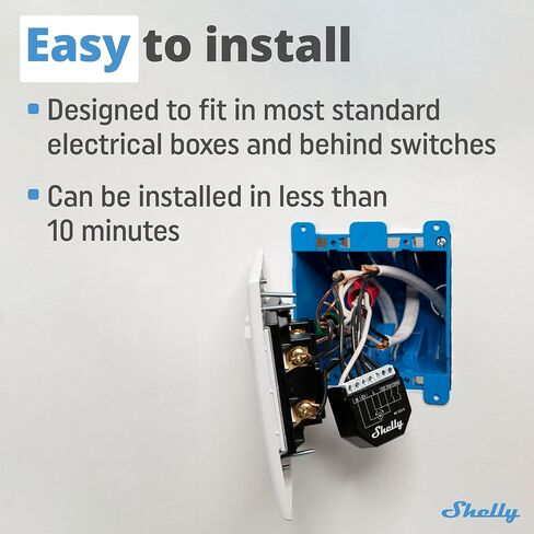 Shelly Wave Shutter US UL | Z-Wave Shutter Controller with Power Metering | Home Automation | Z-Wave Repeater | High Compatibility | Easy Installation | iOS Android App in Kuwait