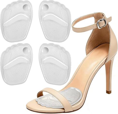 Metatarsal Gel Pads for Women, Soft Ball of Foot Cushions for Shoe Pain Relief, Non-Slip Forefoot Inserts, One Size Fits Most (2 Pairs, Clear) in Saudi Arabia