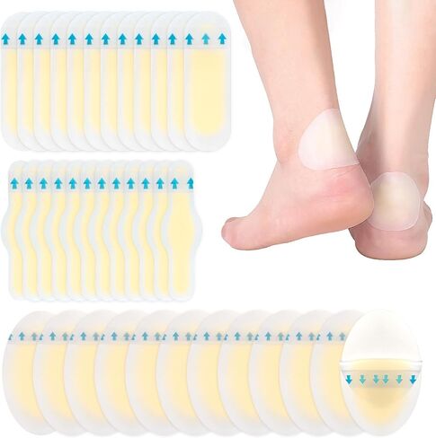 36PCS Hydrocolloid Blister Bandages – Waterproof Gel Cushions Pads for Blister Prevention & Relief, Feet & Toes Blister Prevention & Recovery (Variety Pack) in Kuwait