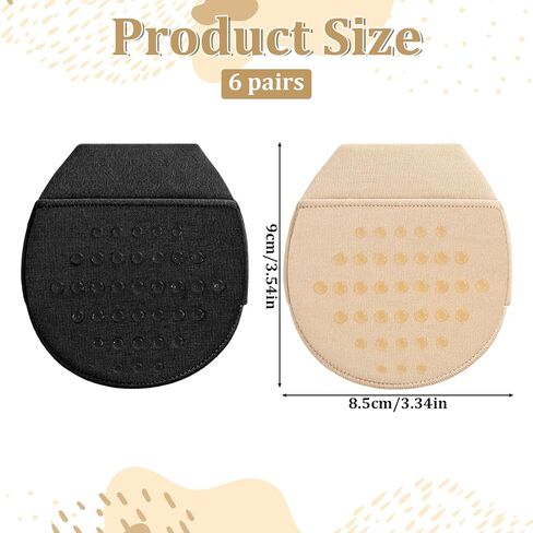 6 Pairs Ball of Foot Cushion Socks, No Show Liner Half Sock for Women Non-Slip Seamless Sandal Flat Socks Womens Toe Cover with Padding Toe Topper Liner Sock for Women Flats High Heels in Saudi Arabia