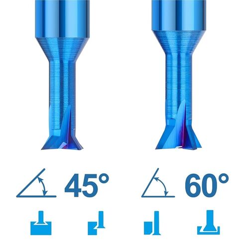5pcs/Set,45° 60° 1.5-16mm Carbide Dovetail Milling Cutter, Slotting Machining Tool for CNC(60°,TICN Coating,14mm) in Saudi Arabia