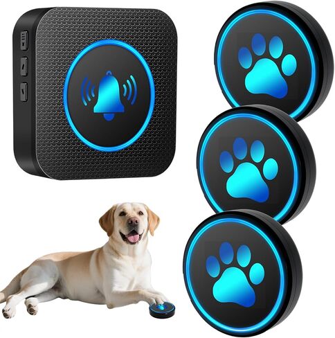Dog Door Bell for Potty Training, Smart Wireless Doggie Doorbell to Go Outside, 1000 Feet Long Range with IP65 Waterproof Super-Light Touch Button, 60 Melodies & Adjustable Volume (2 Button) in Kuwait