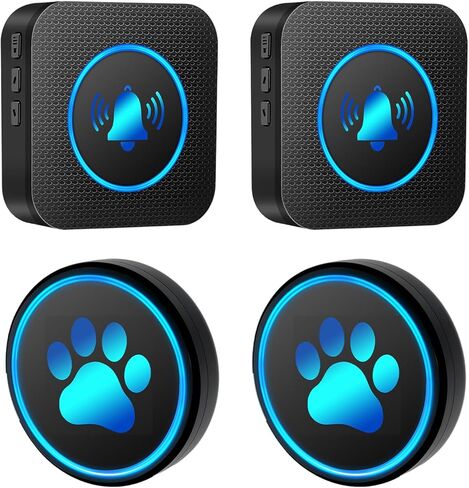 Dog Door Bell for Potty Training, Smart Wireless Doggie Doorbell to Go Outside, 1000 Feet Long Range with IP65 Waterproof Super-Light Touch Button, 60 Melodies & Adjustable Volume (2 Button) in Kuwait
