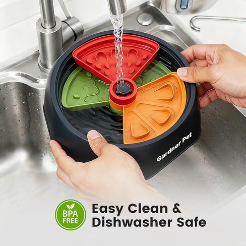 Gardner Pet Dog Slow Feeder Dog Bowl, Dogs Puzzle Enrichment Toy Rotating Plate, 8.45'' M Size with Suction Base for All Breed Sizes Pets, BPA-Free in Kuwait