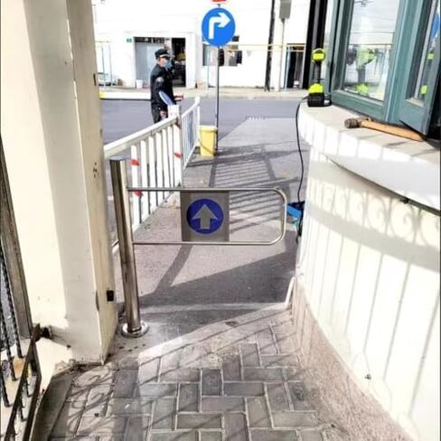 Universal Metal Swing Safety Gate - Automatic Closing Security Gate for Supermarkets, Warehouses, Libraries & Retail Stores - Durable, Easy Install, Child & Pet Friendly, in Kuwait