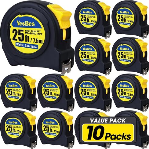 Tape Measure 25 ft, 10 Pack Bulk Easy Read Measuring Tape Retractable, Measurement Tape 25 FT by 1 in in Saudi Arabia
