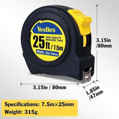 Tape Measure 25 ft, 10 Pack Bulk Easy Read Measuring Tape Retractable, Measurement Tape 25 FT by 1 in in Saudi Arabia