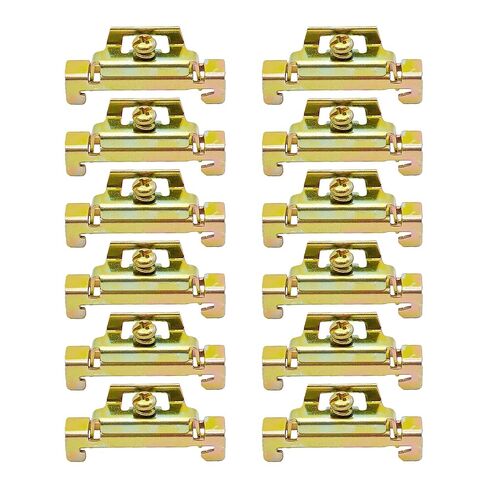 12Pcs DIN Rail Mount Terminal Block End Stoppers, Iron Galvanized Screw Type Clamp Mounting Clips for Electrical Control Panels and Industrial Wiring Systems(Silver) in Saudi Arabia