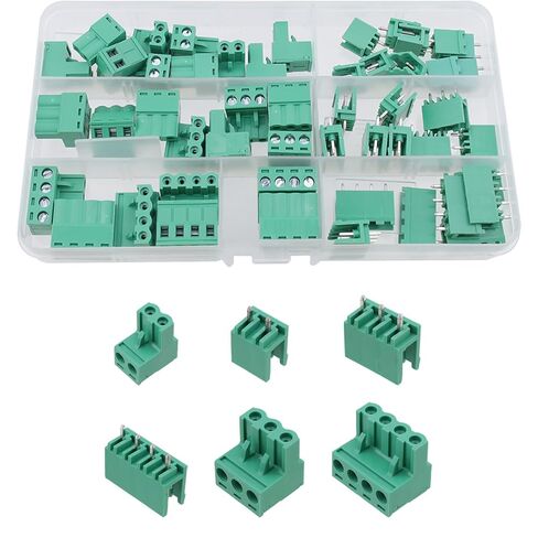 0.2" Pitch PCB Mount Screw Terminal Block Connector, 50PCS Straight Pin Plug Socket Set (2/3/4 Pins) in Kuwait