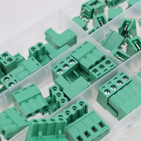 0.2" Pitch PCB Mount Screw Terminal Block Connector, 50PCS Straight Pin Plug Socket Set (2/3/4 Pins) in Kuwait