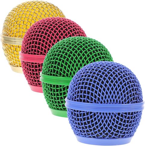 Toyvian 4Pcs Colored Microphone Mesh Grills Durable Mic Grille Replacement for Enhanced Sound and Aesthetics Compatible with Wired Mics in Saudi Arabia