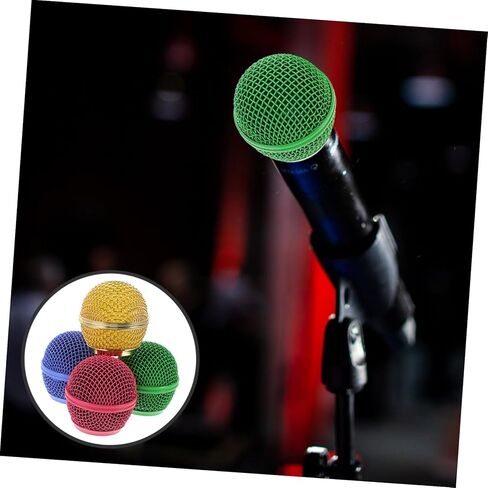 Toyvian 4Pcs Colored Microphone Mesh Grills Durable Mic Grille Replacement for Enhanced Sound and Aesthetics Compatible with Wired Mics in Saudi Arabia