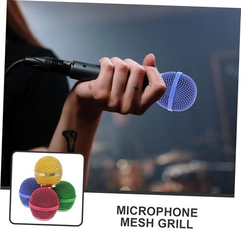 Toyvian 4Pcs Colored Microphone Mesh Grills Durable Mic Grille Replacement for Enhanced Sound and Aesthetics Compatible with Wired Mics in Saudi Arabia