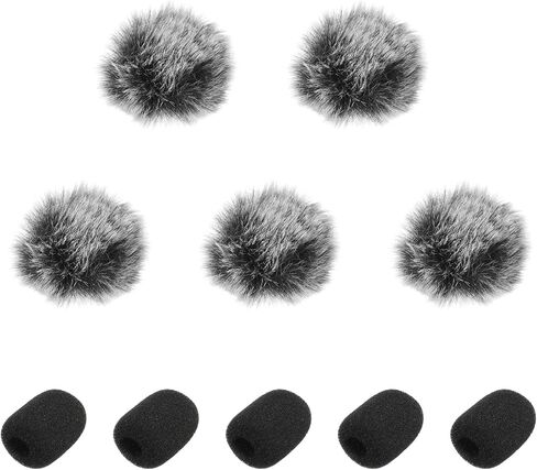 MECCANIXITY Microphone Cover Windscreen Foam Cover Foam Mic Sponge 5mm with White Black Cap for 0.5 to 1.2mm Microphone 1 Set in Saudi Arabia