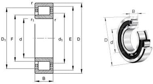 1PC NJ1011EM NJ1011 42111 H 55x90x18mm Cylindrical Roller Bearings Single Column Machined Brass Cage in Saudi Arabia