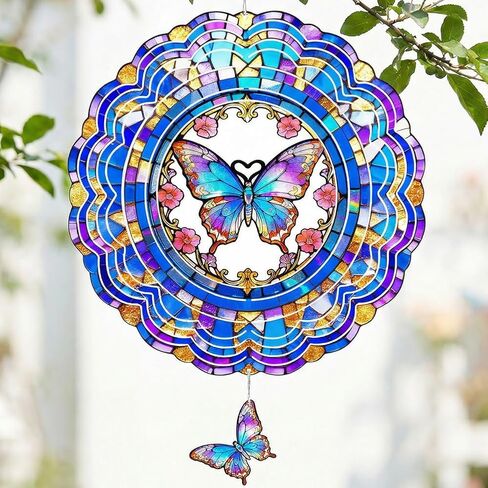 Hummingbird Wind Spinner - 12 Inch 3D Metal Garden Art, Weather-Resistant Outdoor/Indoor Decor for Yard & Patio, Unique Gift for Bird Lovers, Women, Dynamic Art Hanging Sculpture in Saudi Arabia