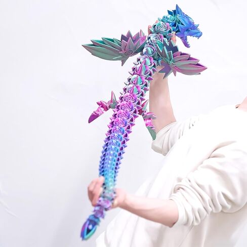 47.5 بوصة سوبر كبيرة ثلاثية الأبعاد Dragon المطبوعة ، التماثيل المشتركة للحيوانات المشتركة ، هدية متعة الأشياء الباردة ، ديكور المكتب المنزلي ، لعبة تململ للبالغين المراهقين هدايا الفتى سلة الفصح (PG-47.5 بوصة) in Kuwait