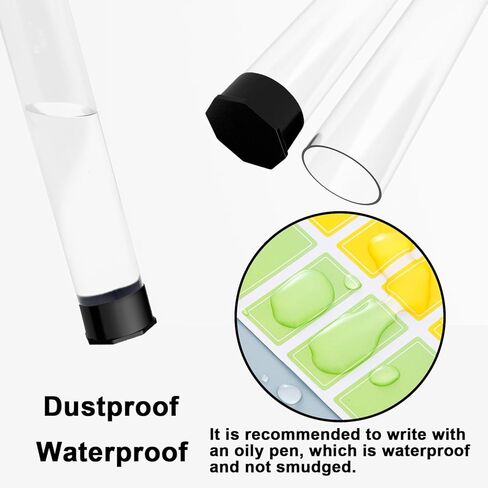 Clear Plastic Storage Tubes with Black Caps 10 PCS 1× 12 Inch Reusable Rigid Round Tube with Labels Display Cylinder Clear Container for Incense Sticks, Artwork,Needles,Hooks and IDY Supplies in Kuwait