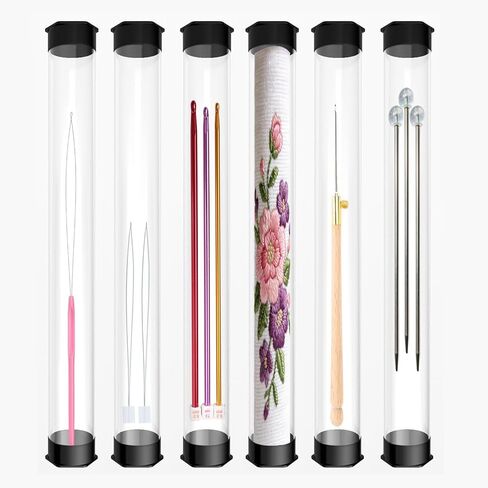 Clear Plastic Storage Tubes with Black Caps 10 PCS 1× 12 Inch Reusable Rigid Round Tube with Labels Display Cylinder Clear Container for Incense Sticks, Artwork,Needles,Hooks and IDY Supplies in Kuwait