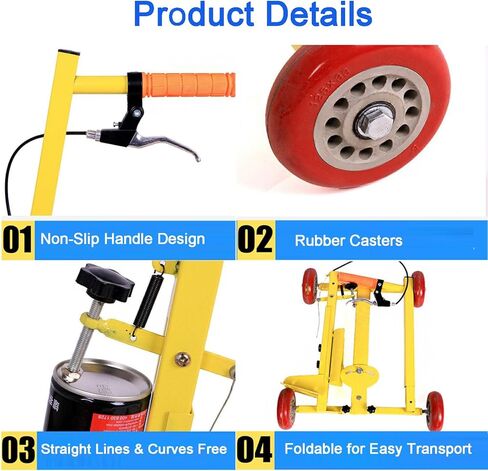 Heavy-Duty Wheel Spray Line Marker: Adjustable Road Striping Machine for Parking Lot, Sports Court & Industrial Facilities in Saudi Arabia