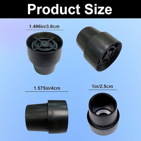 8Pcs Trampoline Leg Caps, 1 Inch Diameter Rubber Leg Tips Replacement Parts, Chair Rubber Leg Caps for Trampoline Accessories, Black Non-Slip Floor Protectors in Saudi Arabia
