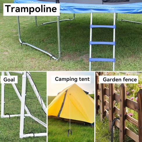 مرساة ترامبولين أرضية 24 بوصة أوتاد حديد التسليح شديدة التحمل على شكل حرف U للترامبولين، سياج الكلاب، مطلي باللون الأسود المقاوم للصدأ (8 قطع) in Kuwait