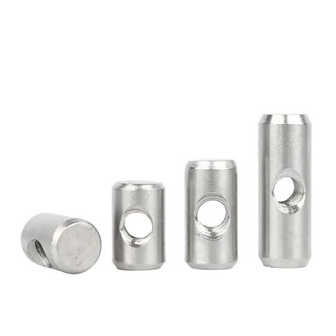 Cylindrical pin Slotted Nuts M4 M5 M6 Barrel Bolts Cylindrical Pin Dowel Cross Hole Hammer Embedded Nut for Furniture Accessories 304 A2 Stainless Steel(M5x10x8mm-10pcs) in Saudi Arabia