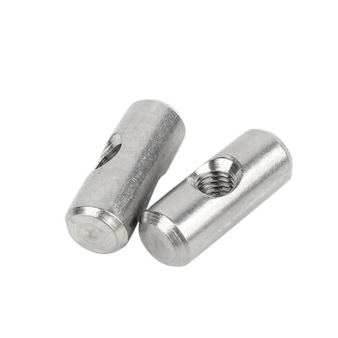 Cylindrical pin Slotted Nuts M4 M5 M6 Barrel Bolts Cylindrical Pin Dowel Cross Hole Hammer Embedded Nut for Furniture Accessories 304 A2 Stainless Steel(M5x10x8mm-10pcs) in Saudi Arabia