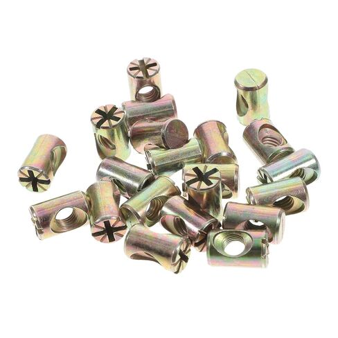 Holibanna 20Pcs Nut Hardware Kit for Cribs Chairs Furniture Slotted Cross Dowel Nuts for Reliable Assembly Replacement Parts in Kuwait