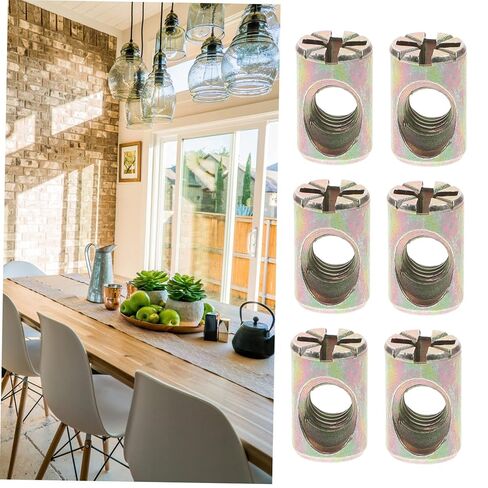 Holibanna 20Pcs Nut Hardware Kit for Cribs Chairs Furniture Slotted Cross Dowel Nuts for Reliable Assembly Replacement Parts in Kuwait