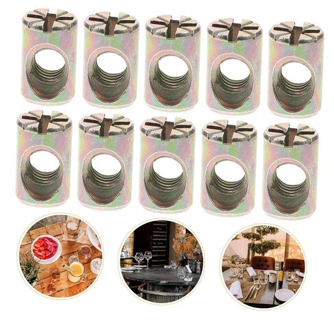 Holibanna 20Pcs Nut Hardware Kit for Cribs Chairs Furniture Slotted Cross Dowel Nuts for Reliable Assembly Replacement Parts in Kuwait