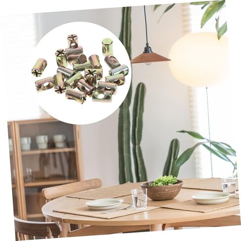 Holibanna 20Pcs Nut Hardware Kit for Cribs Chairs Furniture Slotted Cross Dowel Nuts for Reliable Assembly Replacement Parts in Kuwait