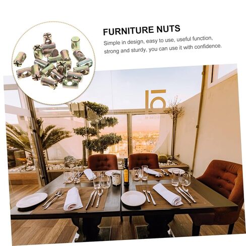 Holibanna 20Pcs Nut Hardware Kit for Cribs Chairs Furniture Slotted Cross Dowel Nuts for Reliable Assembly Replacement Parts in Kuwait