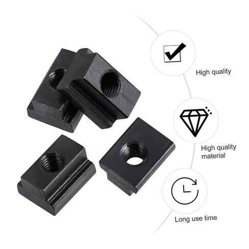 Luxshiny 10Pcs Slot Nuts for Industrial Frame Carbon Steel Nut with Oxide Coating and Fasteners for Truck Bed Rails in Kuwait